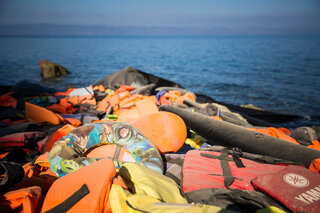 The huge demand for life jackets on the Turkish side has caused smugglers and factories to sell them fake life jackets, usually filled with soft materials which wont help them float if they end up in water.