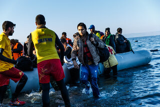 A great majority of refugees we meet at Lesbos are families with children, but another large group is young men travelling alone.