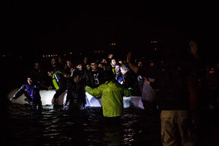 The risk of sinking was high, and during their trip their motor stopped working. For over 10 hours the men had to tread water and use their feet to make the boat move.